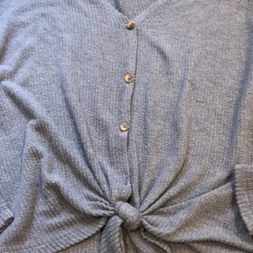 Blue American eagle button up sweater